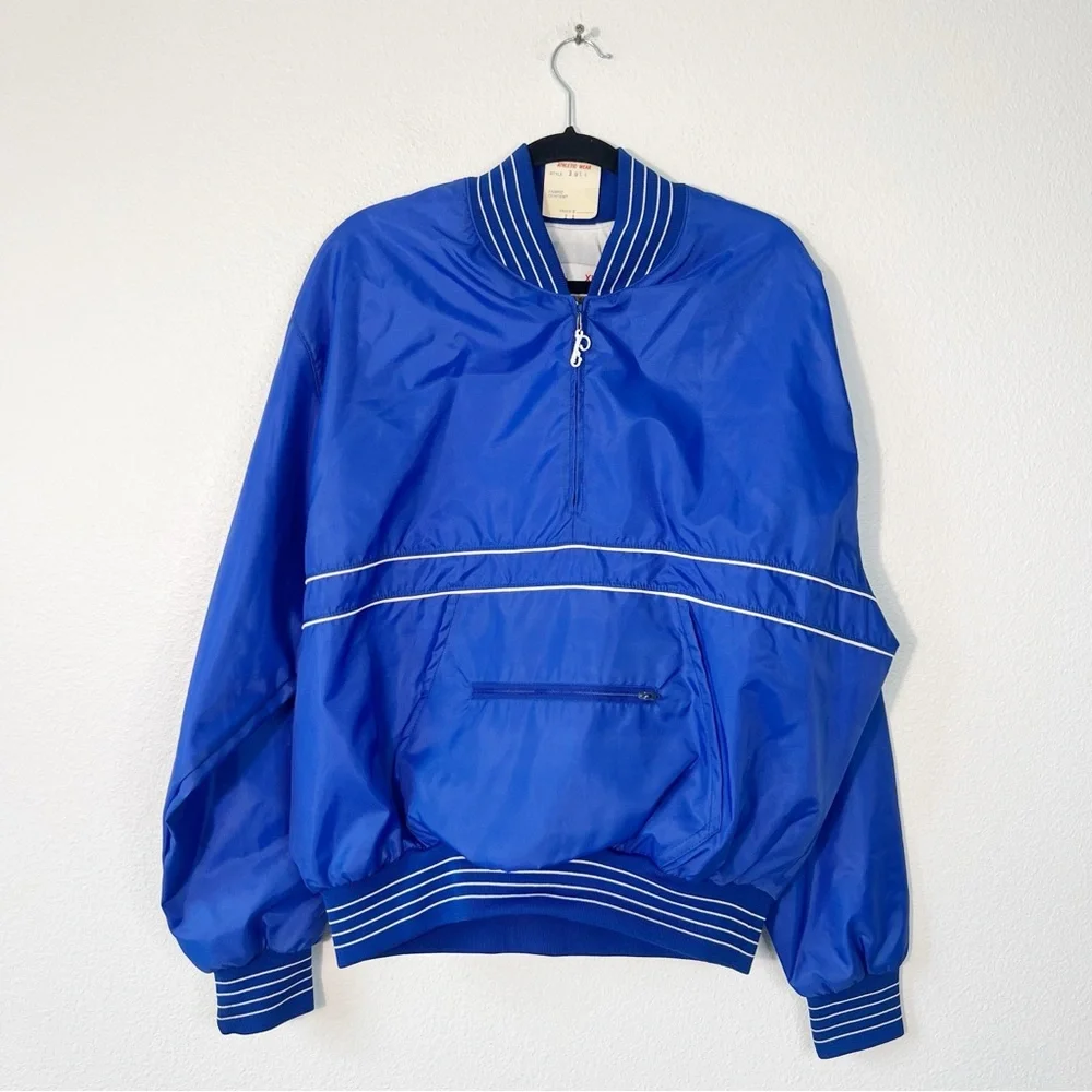 VTG Speedline Athletic Wear Jacket Size XL Blue Streetwear Pullover 1/4 Zip NEW